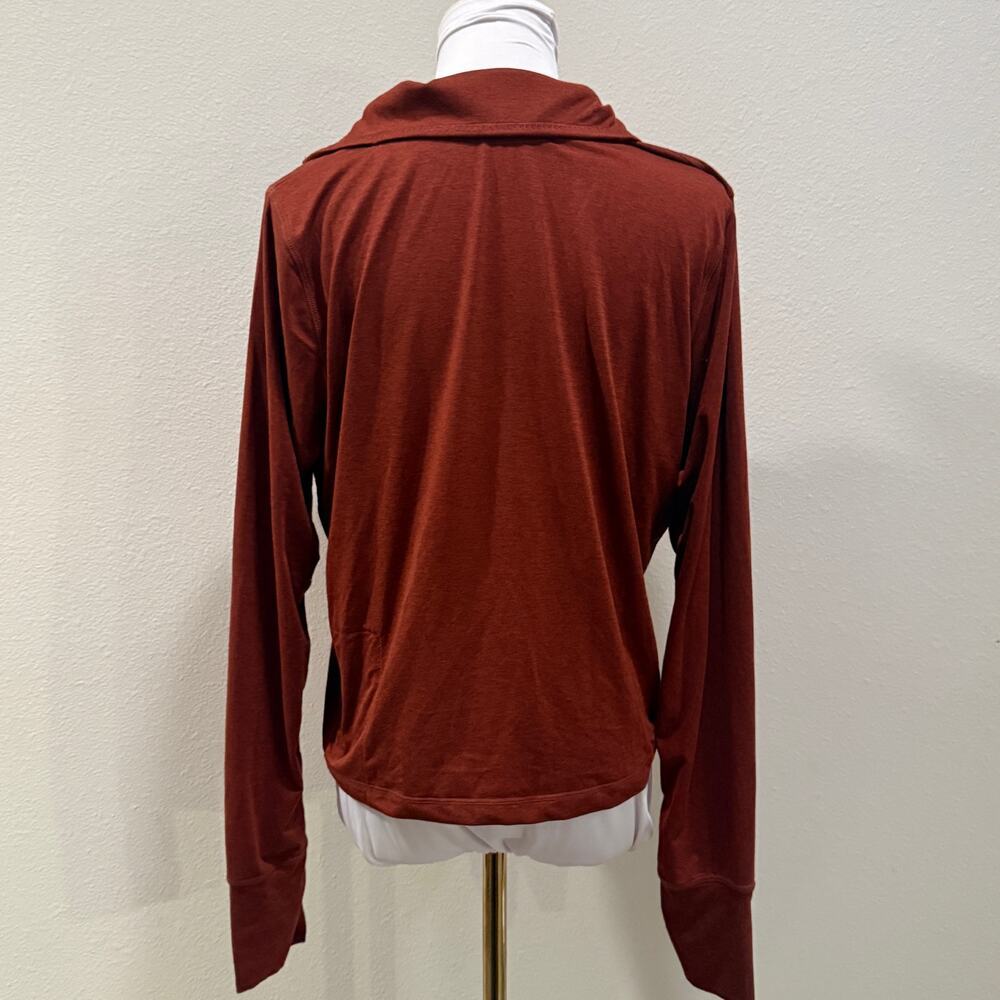 Vuori Crescent Half Zip Pullover Mock Neck Sweater Rust Orange Women Large - Picture 3 of 9